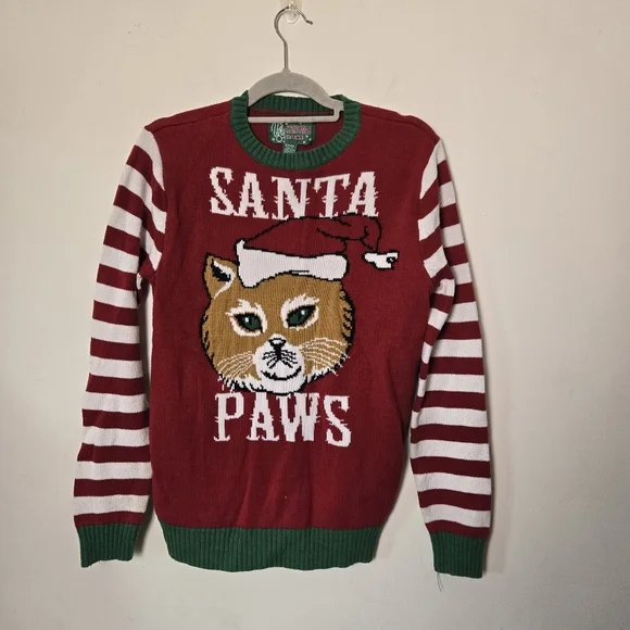 Ugly Sweater Santa Paws size small Christmas sweater - Picture 1 of 7